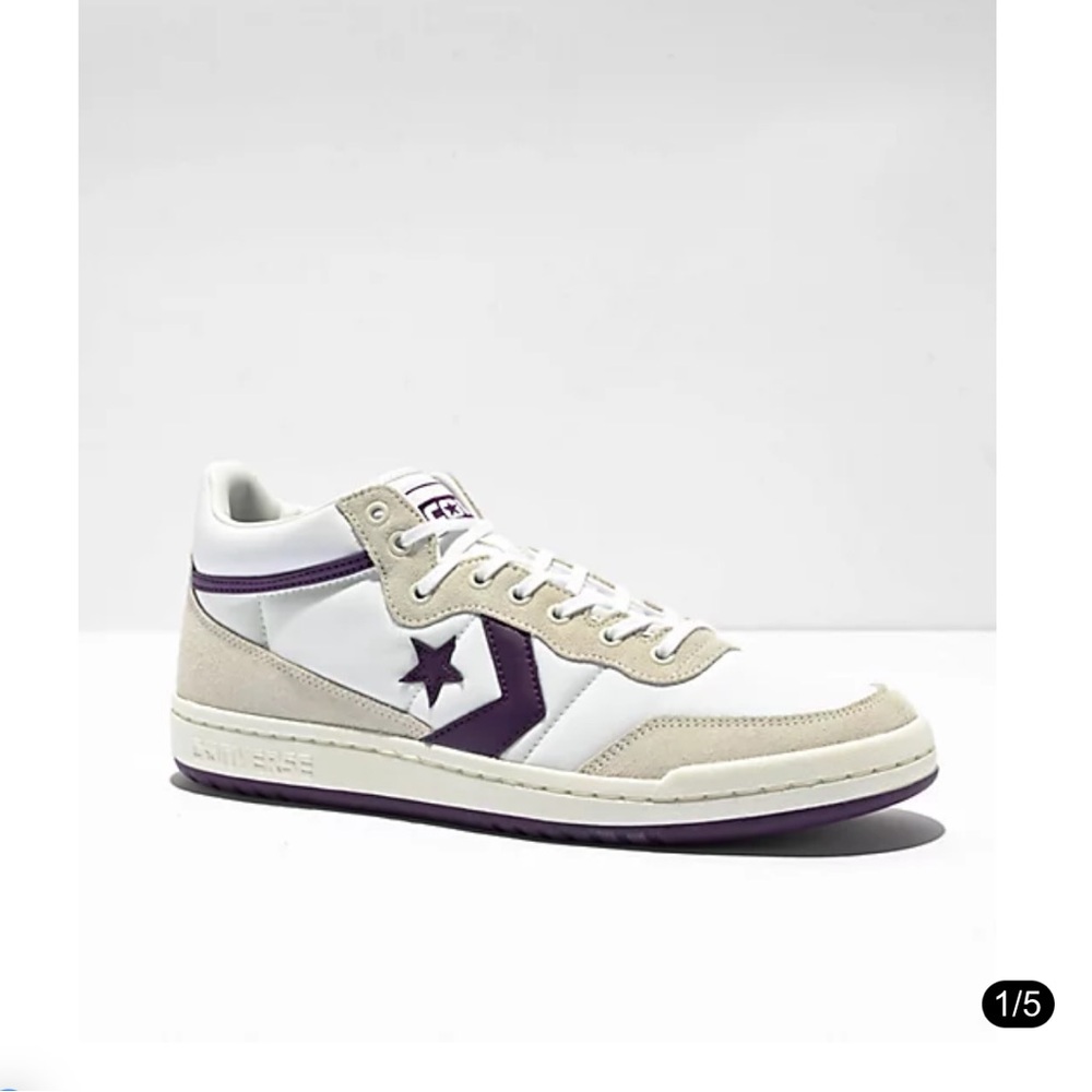 Converse Fastbreak Pro White & Purple Skate Shoes